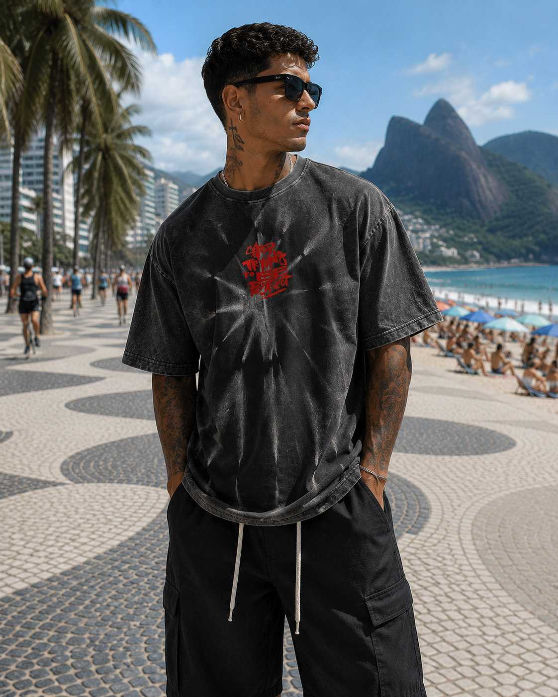 Charcoal Black Acid Wash Oversized T-Shirt