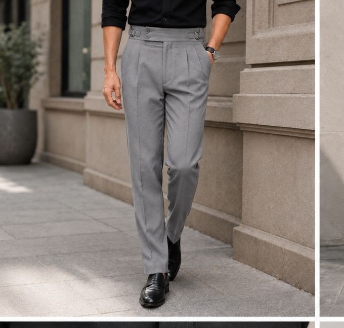 Light Grey Pleated Trousers