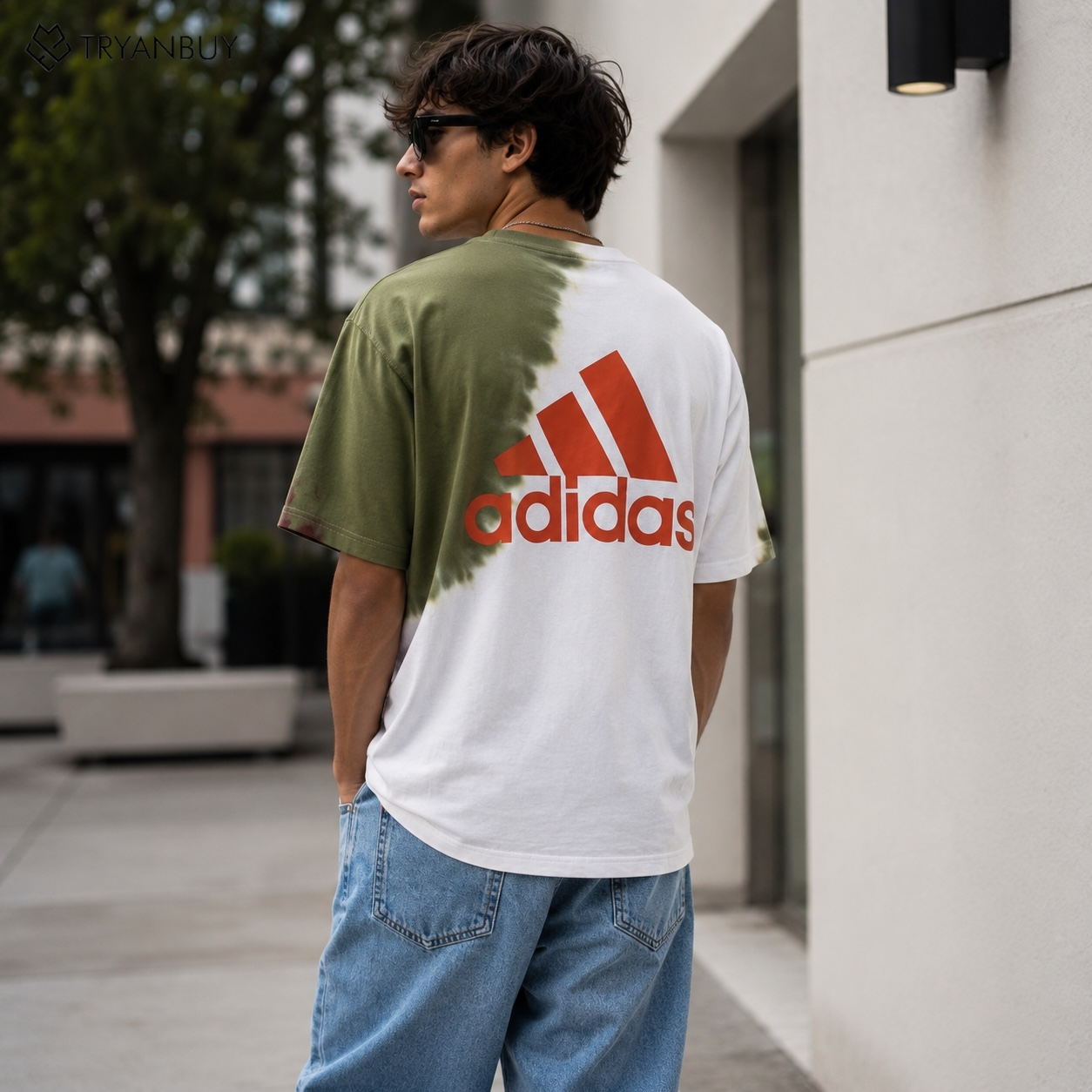 Dual Tone  Graphic Oversized T-Shirt