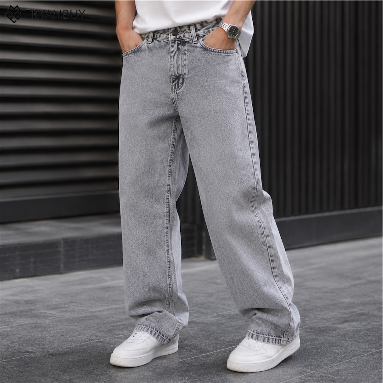 Light Grey Baggy Fit Jeans