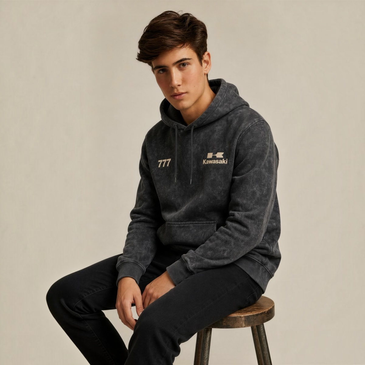 Kawasaki 777 Vintage Wash Premium Hoodie