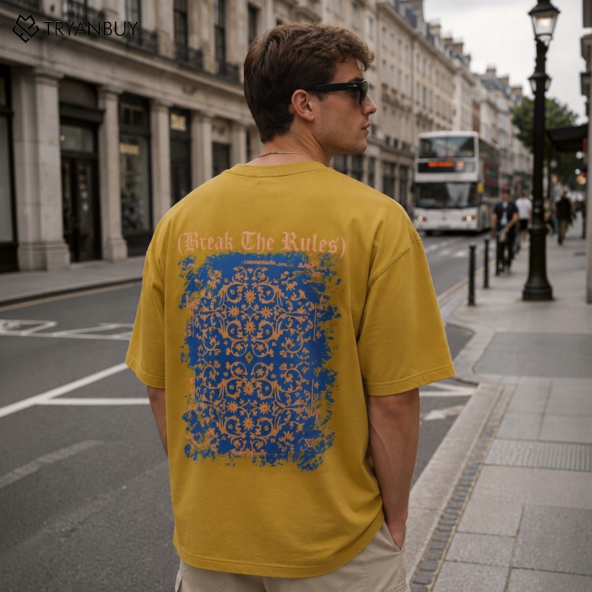 Oversized Graphic T-Shirt – Mustard Yellow