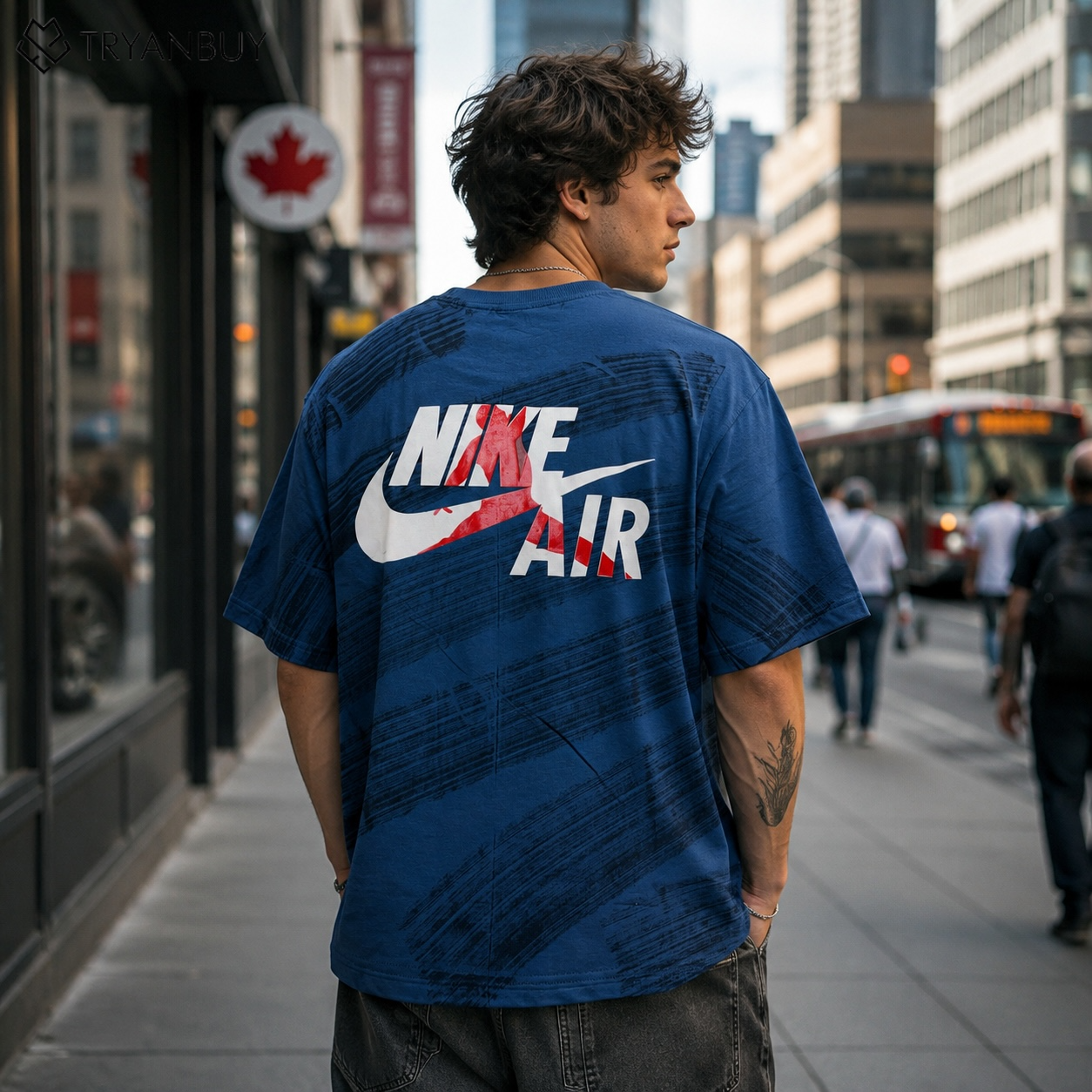 Air Brushstroke Graphic Oversized T-Shirt