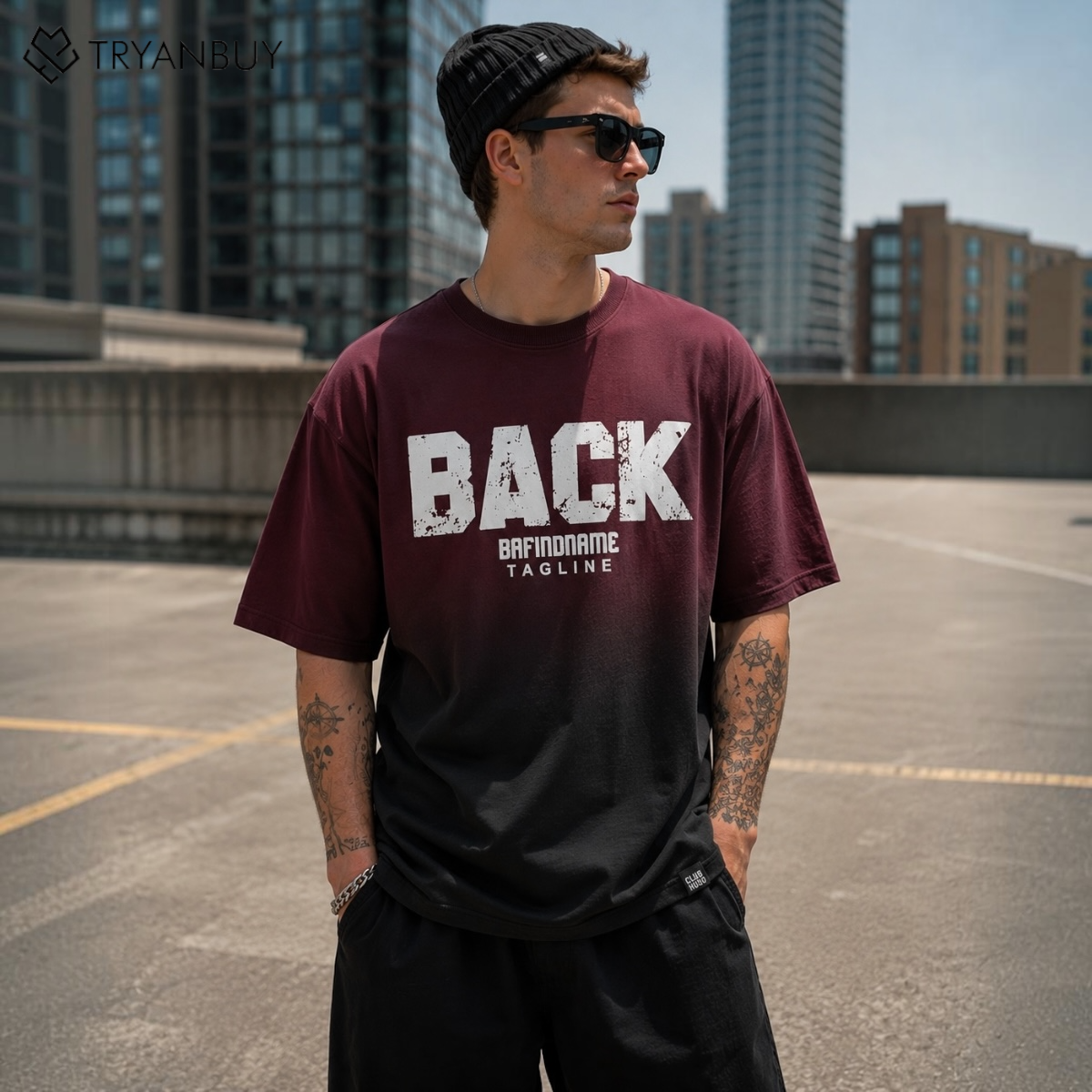 Urban Rebellion Gradient Oversized T-Shirt