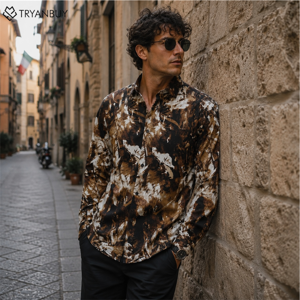 Earthstroke Abstract Printed Full Sleeve Shirt