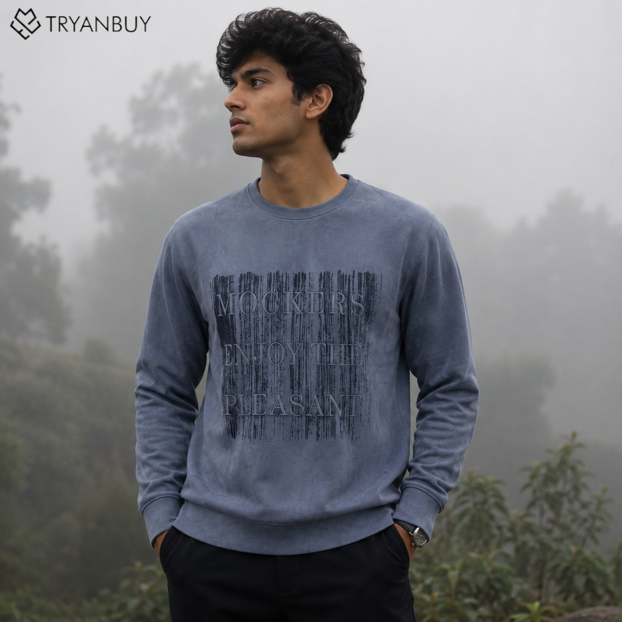 Steel Blue Premium Oversized Sweatshirt