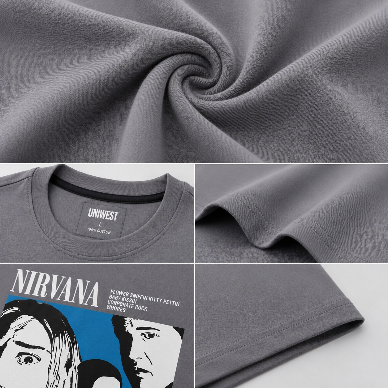 NEVERMINED OVERSIZED GRAPHIC T-SHIRT-GREY