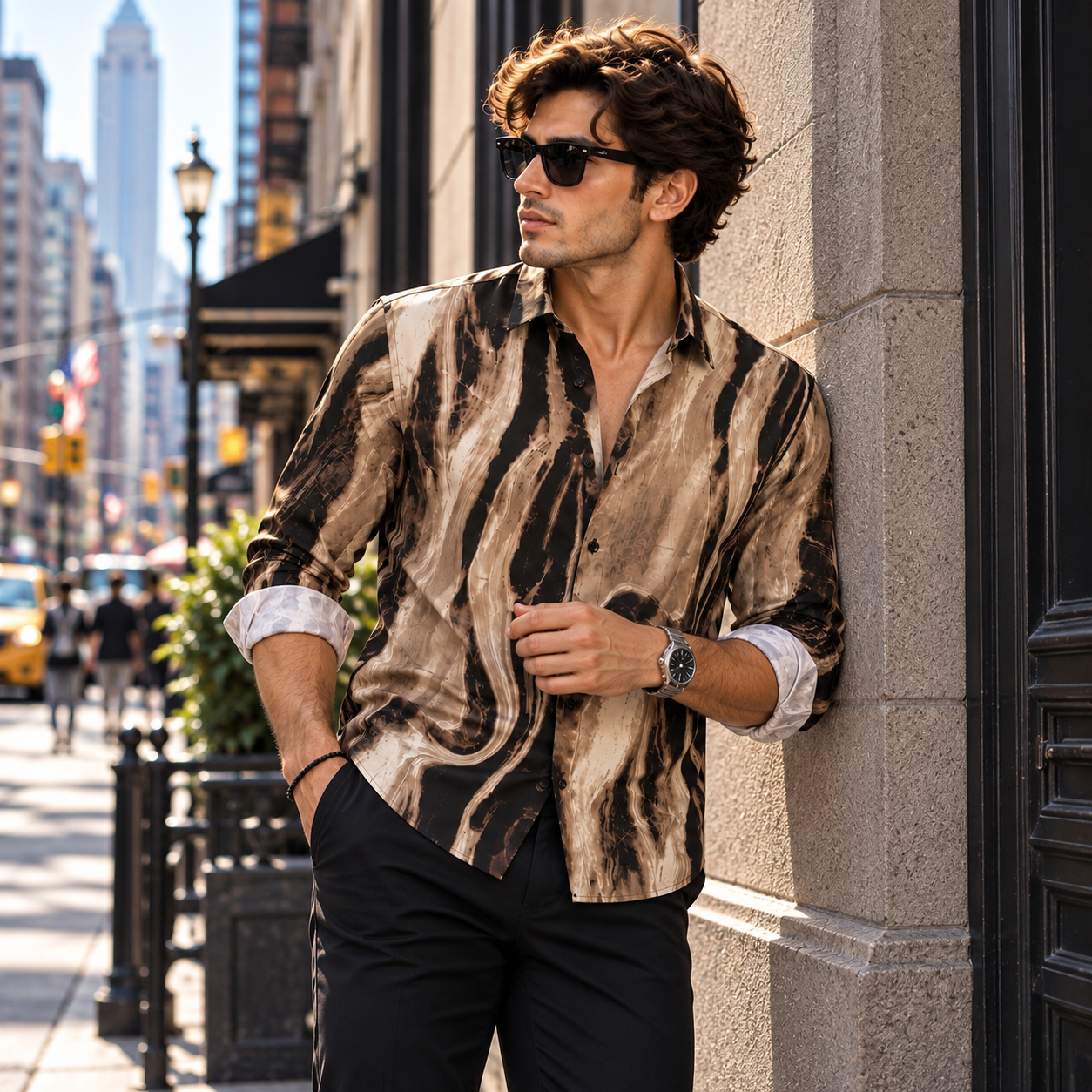 Mocha Marble Designer Shirt