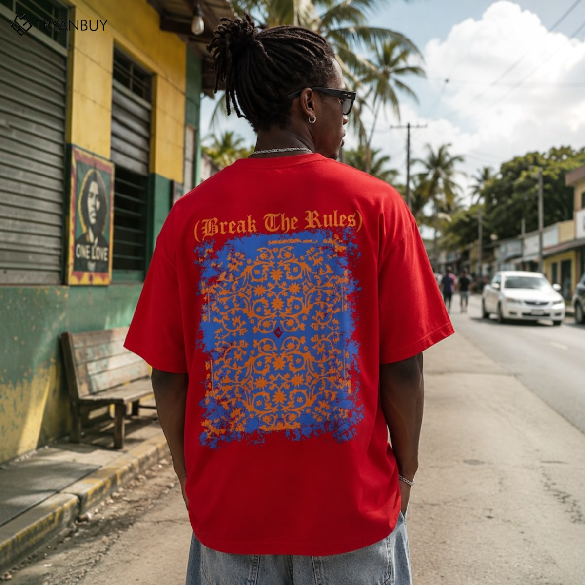 Oversized Graphic T-Shirt – Red