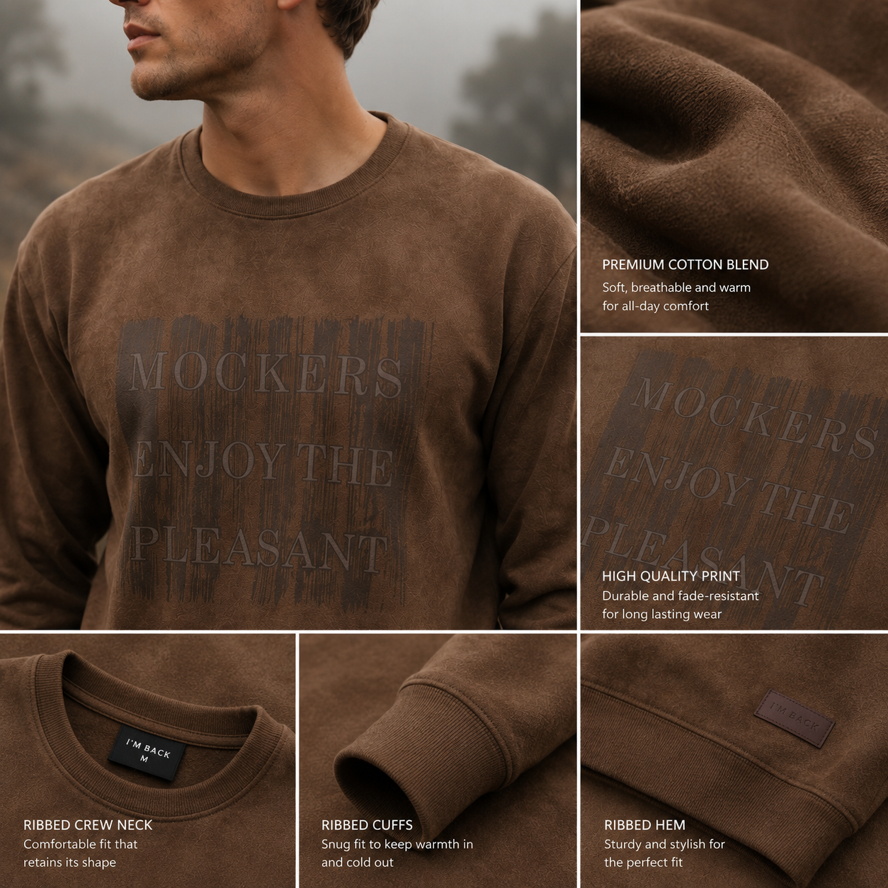 Mocha Brown Premium Oversized Sweatshirt