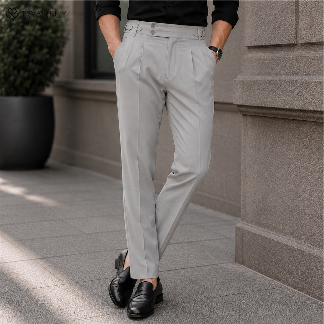 Urban Grey Gurkha Tailored Trousers