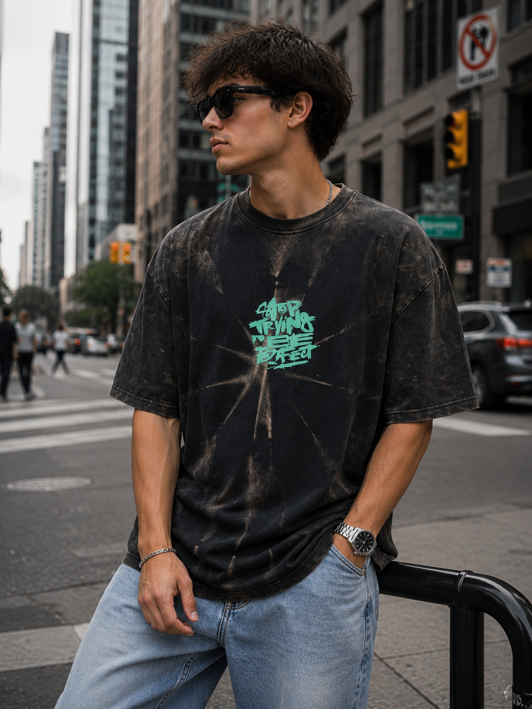 Urban Eclipse Acid Wash Oversized T-Shirt
