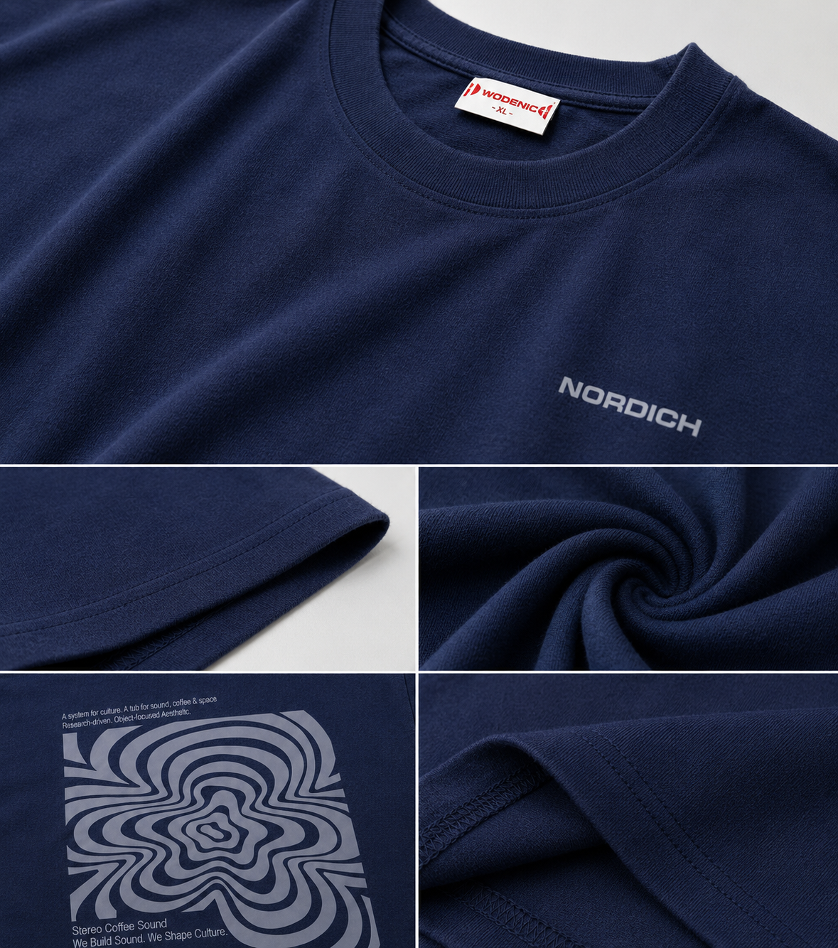 Nordich Wave Oversized Graphic T-Shirt – Navy